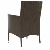 Garden Chairs With Cushions 2 Pcs Brown Poly Rattan