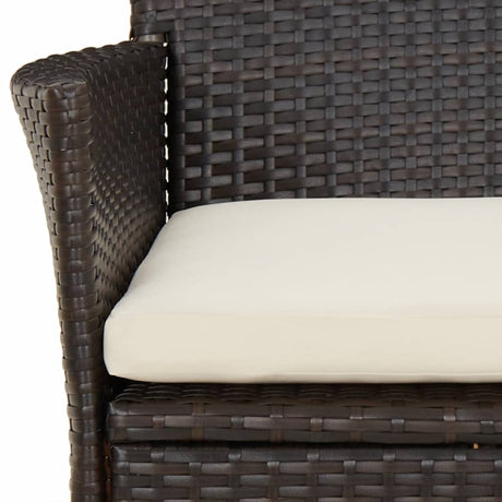 Garden Chairs With Cushions 2 Pcs Brown Poly Rattan