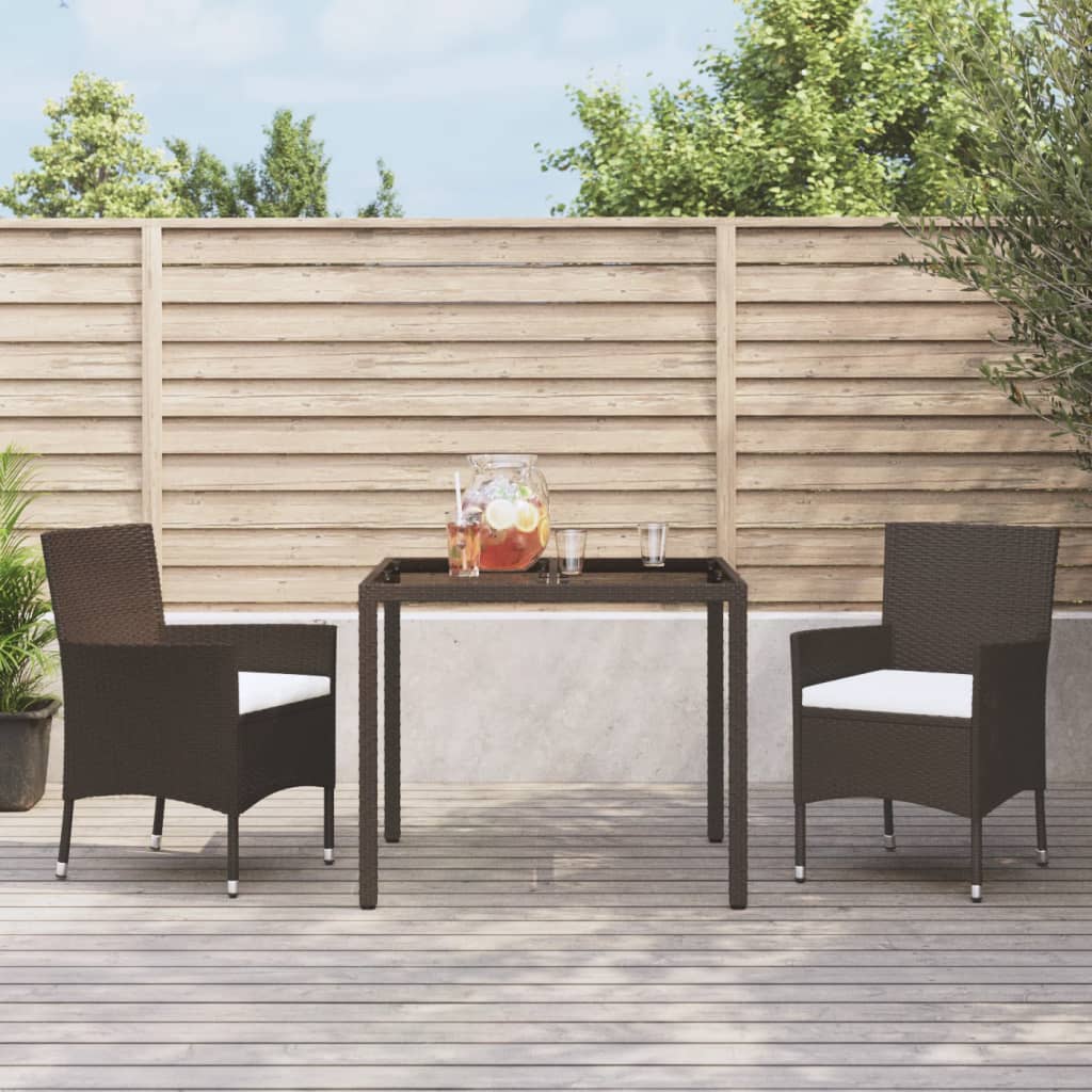 Garden Chairs With Cushions 2 Pcs Brown Poly Rattan