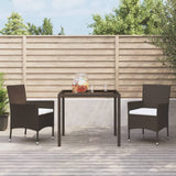 Garden Chairs With Cushions 2 Pcs Brown Poly Rattan