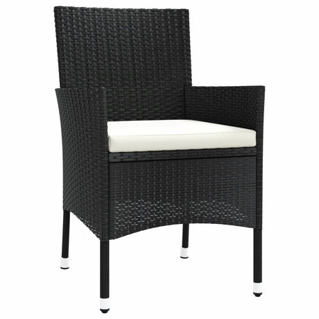 Garden Chairs With Cushions 2 Pcs Black Poly Rattan