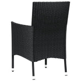 Garden Chairs With Cushions 2 Pcs Black Poly Rattan
