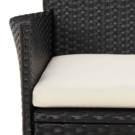 Garden Chairs With Cushions 2 Pcs Black Poly Rattan