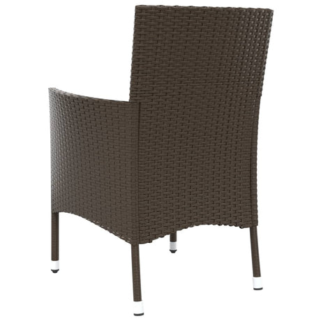 Garden Chairs With Cushions 4 Pcs Brown Poly Rattan