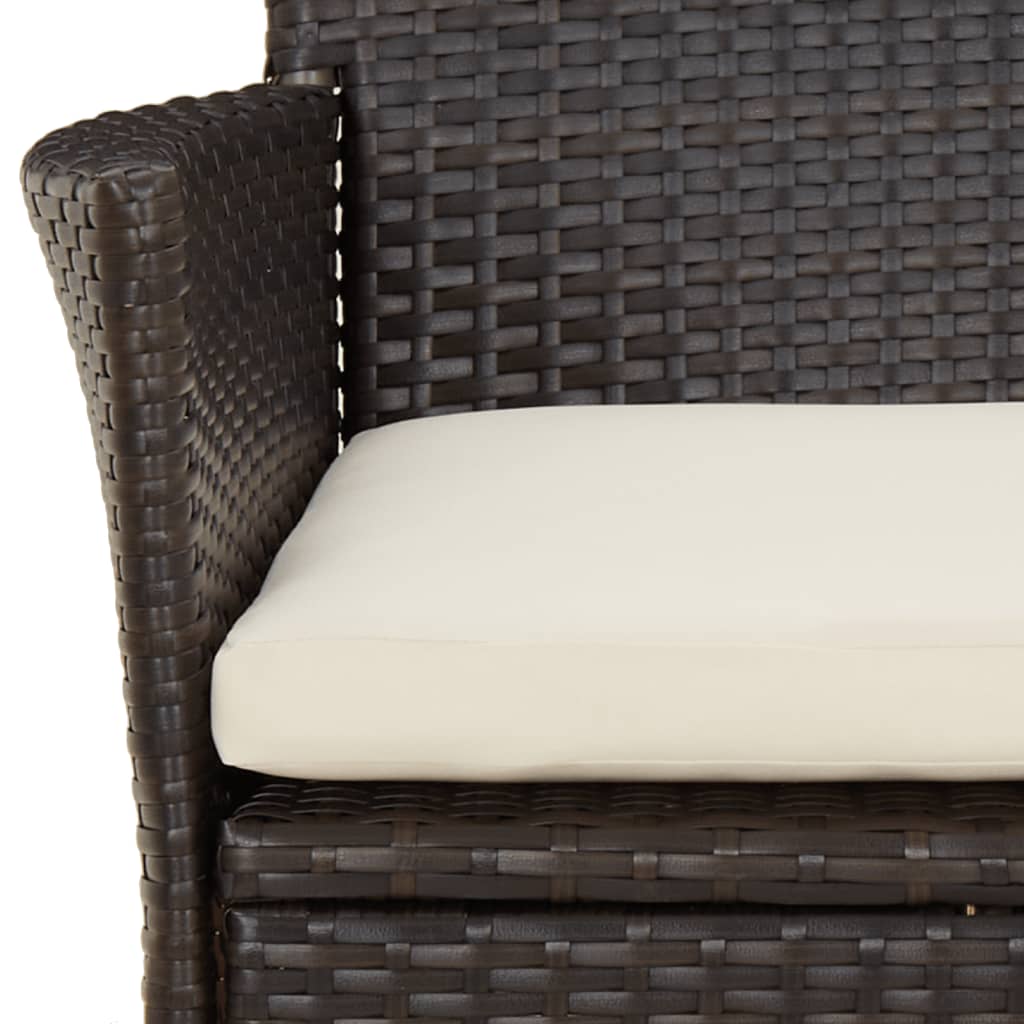 Garden Chairs With Cushions 4 Pcs Brown Poly Rattan