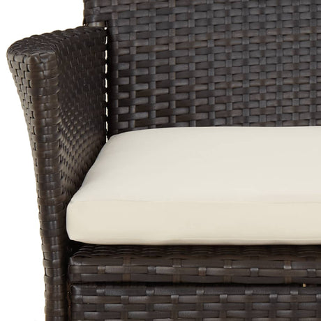Garden Chairs With Cushions 4 Pcs Brown Poly Rattan