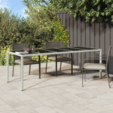 Garden Table Black 250X100X75 Cm Tempered Glass And Poly Rattan