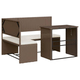 Garden Sofa With Table And Cushions L-Shaped Poly Rattan