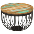Coffee Table Ø50X35 Cm Solid Wood Reclaimed And Steel