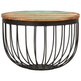 Coffee Table Ø50X35 Cm Solid Wood Reclaimed And Steel