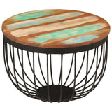Coffee Table Ø50X35 Cm Solid Wood Reclaimed And Steel