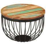 Coffee Table Ø50X35 Cm Solid Wood Reclaimed And Steel