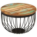 Coffee Table Ø50X35 Cm Solid Wood Reclaimed And Steel