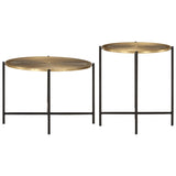 Coffee Tables 2 Pcs Brass And Black Metal