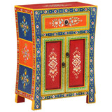 Hand Painted Sideboard 54X30X74 Cm Solid Wood Mango
