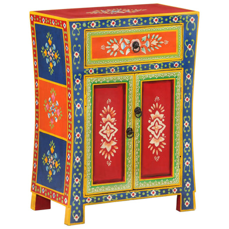 Hand Painted Sideboard 54X30X74 Cm Solid Wood Mango