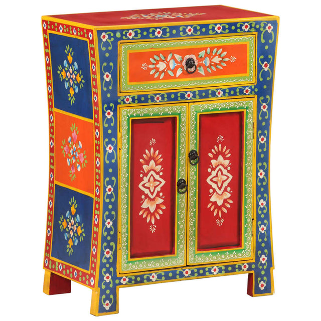 Hand Painted Sideboard 54X30X74 Cm Solid Wood Mango