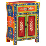Hand Painted Sideboard 54X30X74 Cm Solid Wood Mango