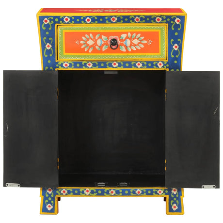 Hand Painted Sideboard 54X30X74 Cm Solid Wood Mango