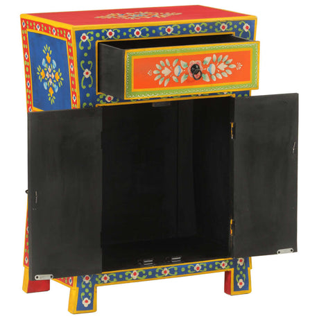 Hand Painted Sideboard 54X30X74 Cm Solid Wood Mango