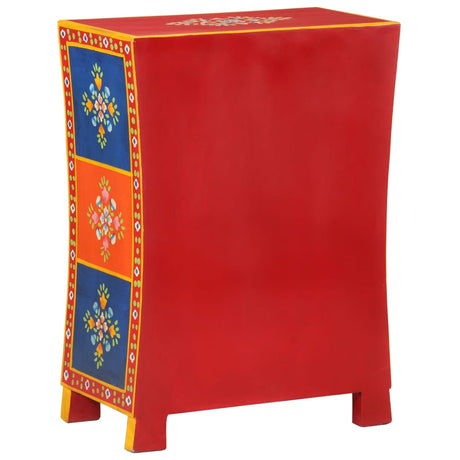 Hand Painted Sideboard 54X30X74 Cm Solid Wood Mango
