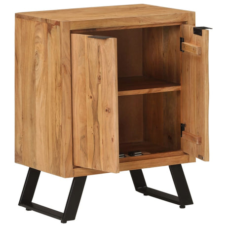 Sideboard With 2 Doors 55X36X72 Cm Solid Wood Acacia
