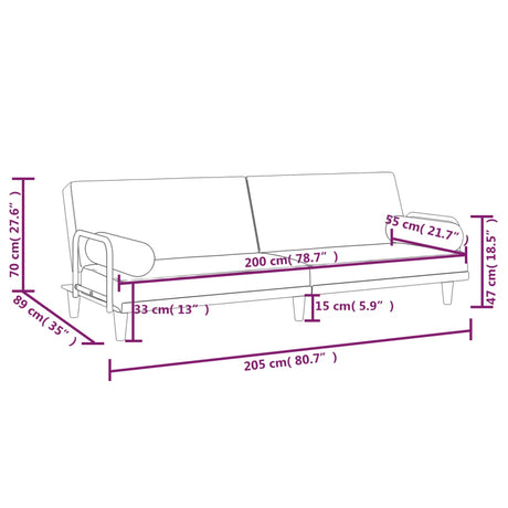 Sofa Bed With Armrests Fabric