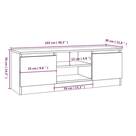 Tv Cabinet With Door 102X30X36 Cm