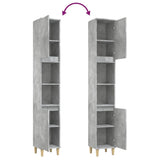 Bathroom Cabinet Concrete Grey 30X30X190 Cm Engineered Wood