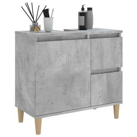 Bathroom Cabinet Concrete 65X33X60 Cm Engineered Wood