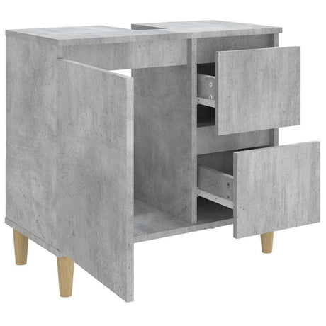 Bathroom Cabinet Concrete 65X33X60 Cm Engineered Wood