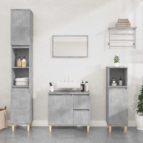 Bathroom Cabinet Concrete 65X33X60 Cm Engineered Wood