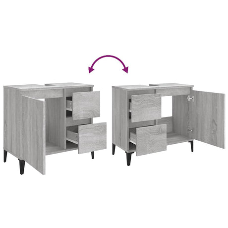 Bathroom Cabinet 65X33X60 Cm Engineered Wood