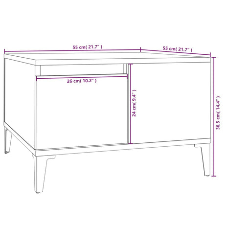 Coffee Table 55X55X36.5 Cm Engineered Wood