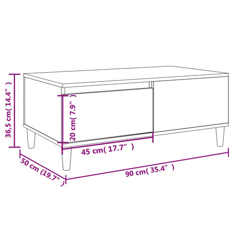 Coffee Table 90X50X36.5 Cm Engineered Wood