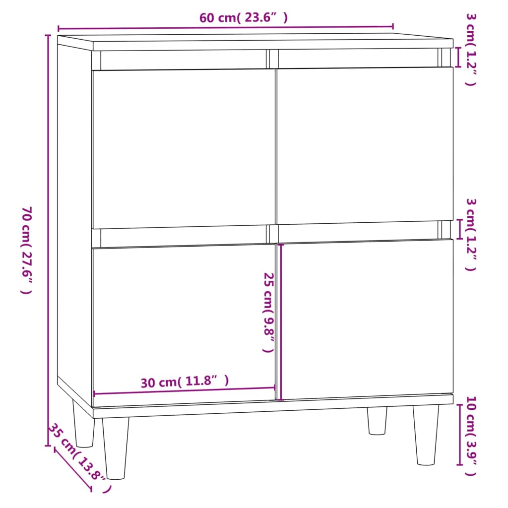 Sideboard 60X35X70 Cm Engineered Wood