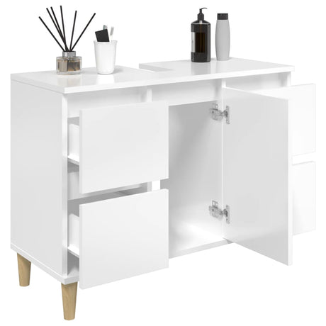 Sink Cabinet 80X33X60 Cm Engineered Wood