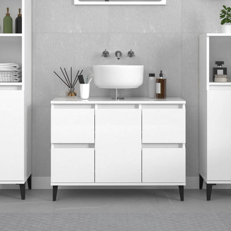 Sink Cabinet 80X33X60 Cm Engineered Wood