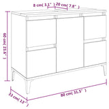 Sink Cabinet Smoked Oak 80x33x60 cm Engineered Wood