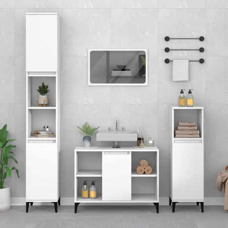 Sink Cabinet 80X33X60 Cm Engineered Wood