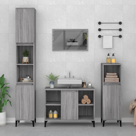Sink Cabinet 80X33X60 Cm Engineered Wood