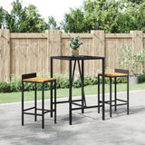 Bar Table With Glass Top Poly Rattan