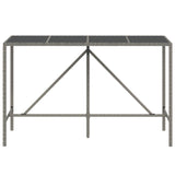Bar Table With Glass Top Poly Rattan