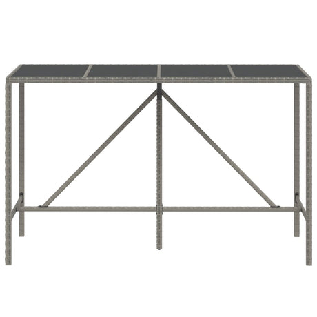 Bar Table With Glass Top Poly Rattan