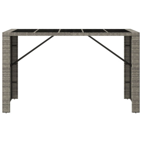Bar Table With Glass Top Poly Rattan