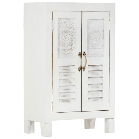 Sideboard White 55X30X90 Cm Solid Wood Acacia