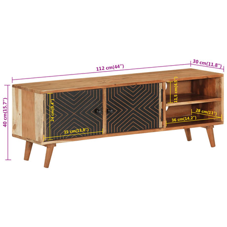 Tv Cabinet 112X30X40 Cm Solid Wood Acacia
