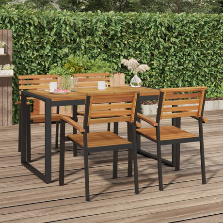 Garden Table With U-Shaped Legs Solid Wood Acacia