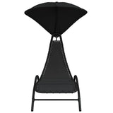 Sun Lounger With Canopy 167X80X195 Cm Fabric And Steel