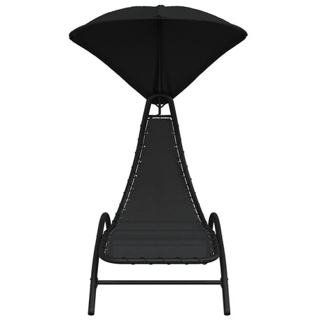 Sun Lounger With Canopy 167X80X195 Cm Fabric And Steel